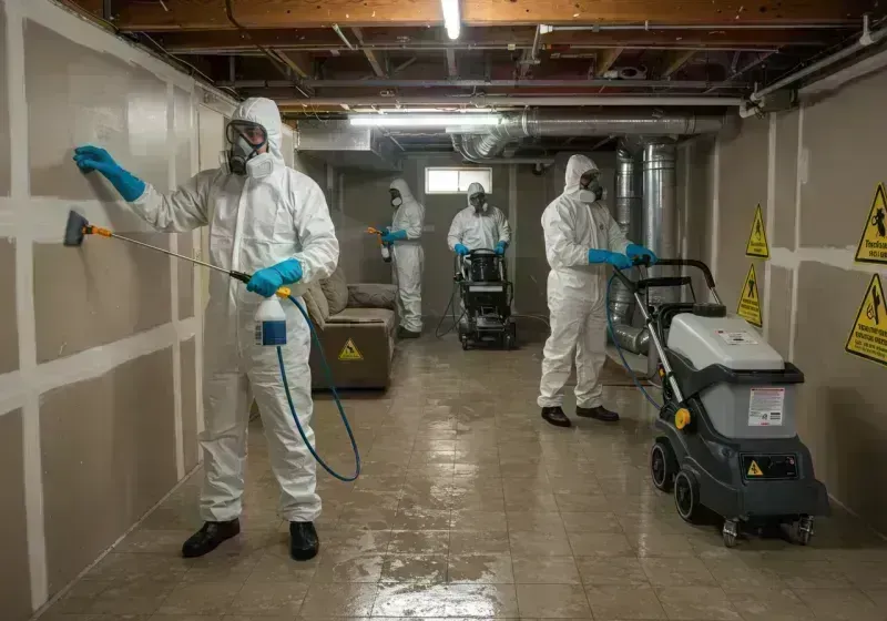 Basement Moisture Removal and Structural Drying process in Despard, WV